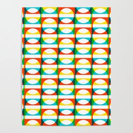 Geometric Pattern 171 (colorful circle squares) Poster | Digital, Design, Retro, Minimal, Colorful, Modernist, Multicolor, Circles, Midcentury, Graphicdesign 