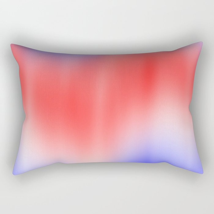 Red Blue White Tie Dye Rectangular Pillow