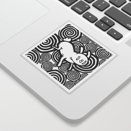 chaotic bunny spiral swirls design Sticker