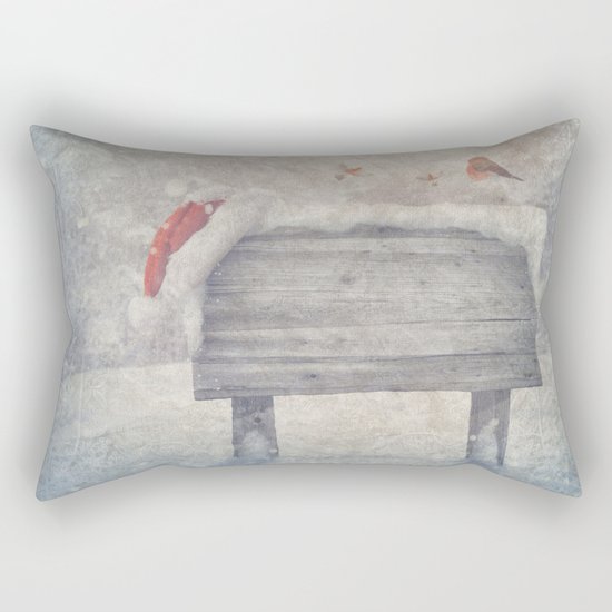Winter wonderland birds Rectangular Pillow