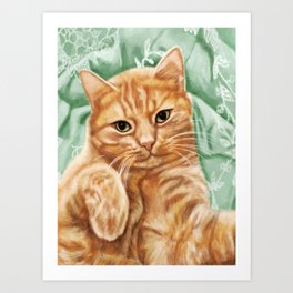 Soft and Purry Orange Tabby Cat Art Print
