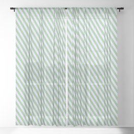 [ Thumbnail: Lavender and Dark Sea Green Colored Lined Pattern Sheer Curtain ]