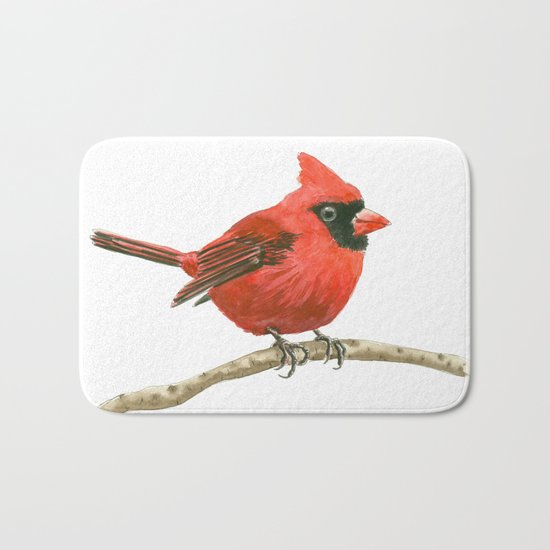 Cardinal bird Bath Mat