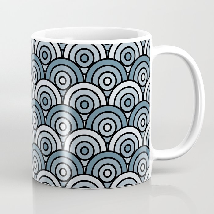 Geometric Circles Pattern (slate blue) Coffee Mug