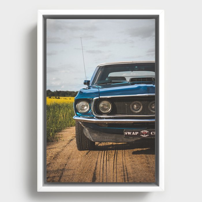 Vintage American Muscle car Mustang 2 + 2 automobile transportation color photograph / photography poster posters Framed Canvas