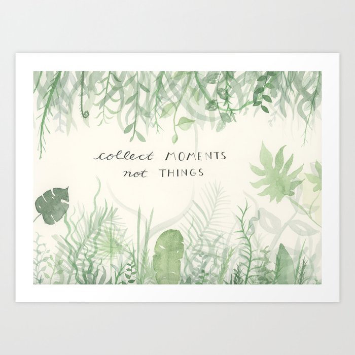 Collect Moments foliage watercolor Art Print