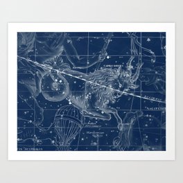 Capricorn sky star map Art Print