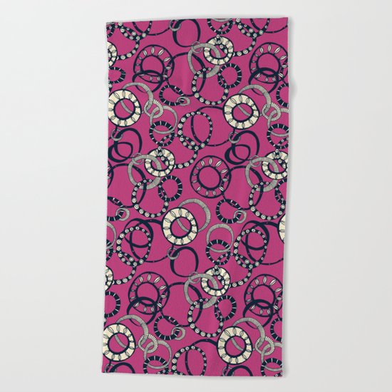 Honolulu hoopla pink Beach Towel