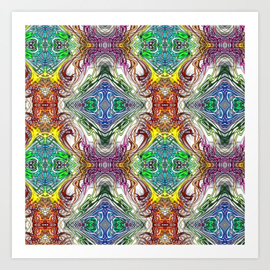 Neon Pinstripes 1 C Art Print