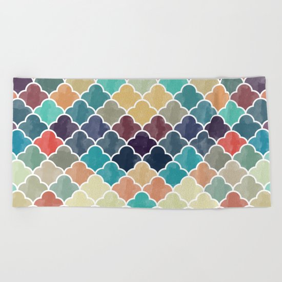 Watercolor Lovely Pattern VVXI Beach Towel