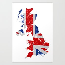 UK flag map Art Print