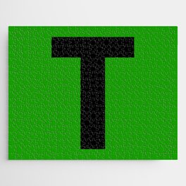Letter T (Black & Green) Jigsaw Puzzle