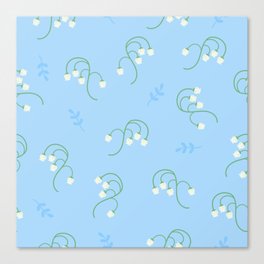 Fresh Lily of the Valley Pattern Canvas Print