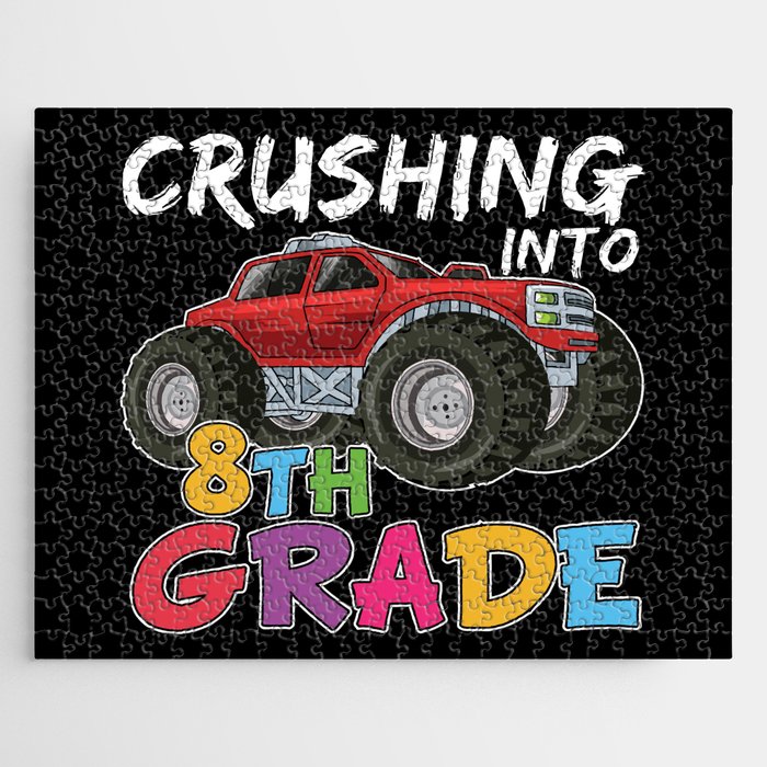 Crushing Into 8th Grade Monster Truck Jigsaw Puzzle