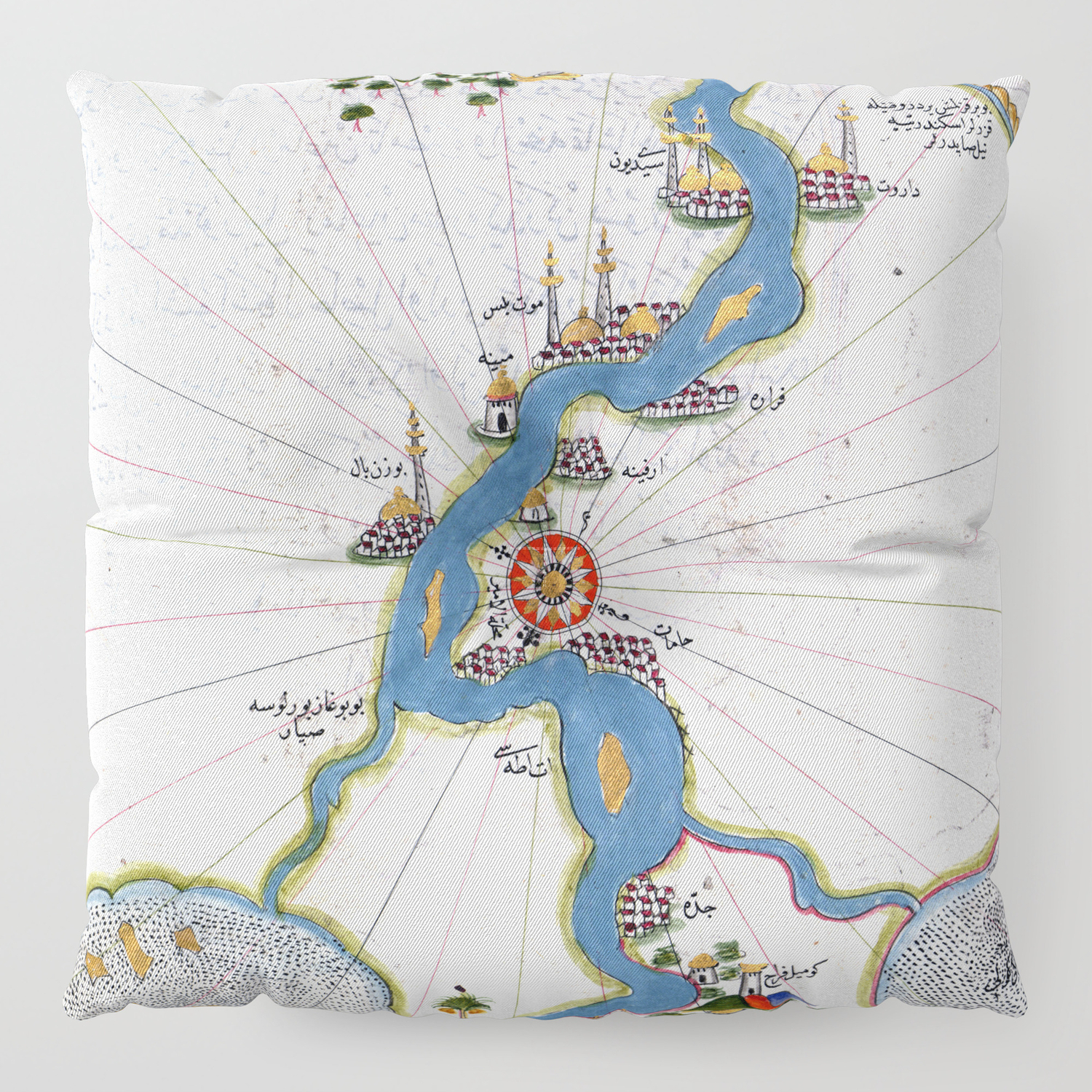Piri Reis Map Of The River Nile From Its Estuary South Canvas Wall Art Print