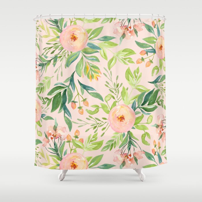Pink Meadow Shower Curtain