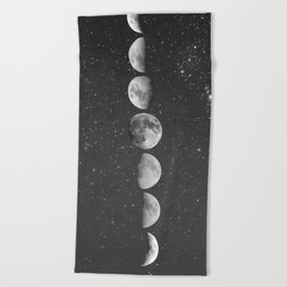 Moon Mat in Black and White Beach Towel