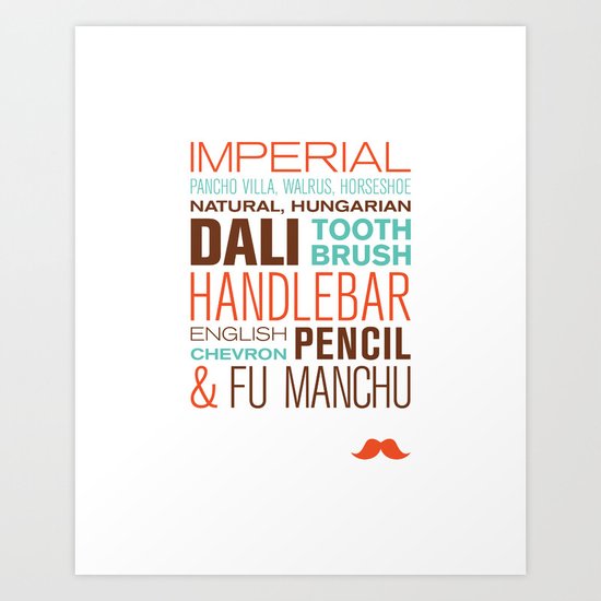 Types of Moustaches Art Print