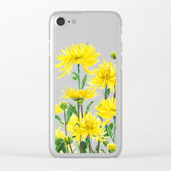 Yellow Chrysanthemums Clear iPhone Case