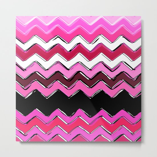 pink chevron Metal Print
