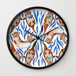 Five Otters – Blue Palette Wall Clock