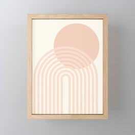 Sun & Rainbow (Apricot Beige) Framed Mini Art Print