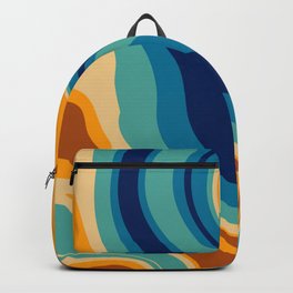 Retro Liquid Swirl Design | Blue and Orange Backpack