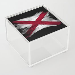 Alabama state flag brush stroke Acrylic Box