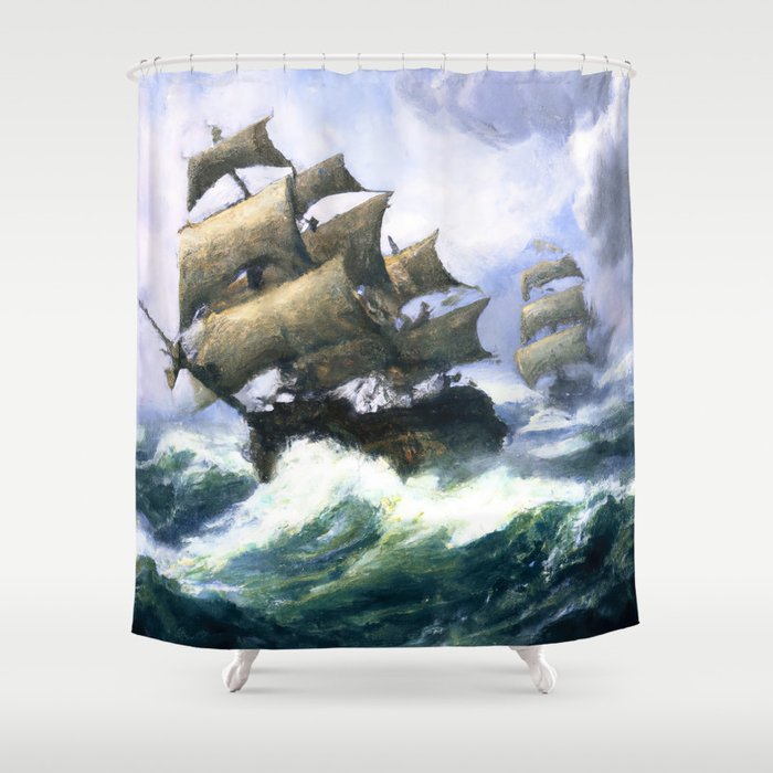 Battle on the High Seas Shower Curtain