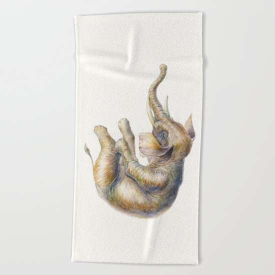 Falling Elephant Beach Towel