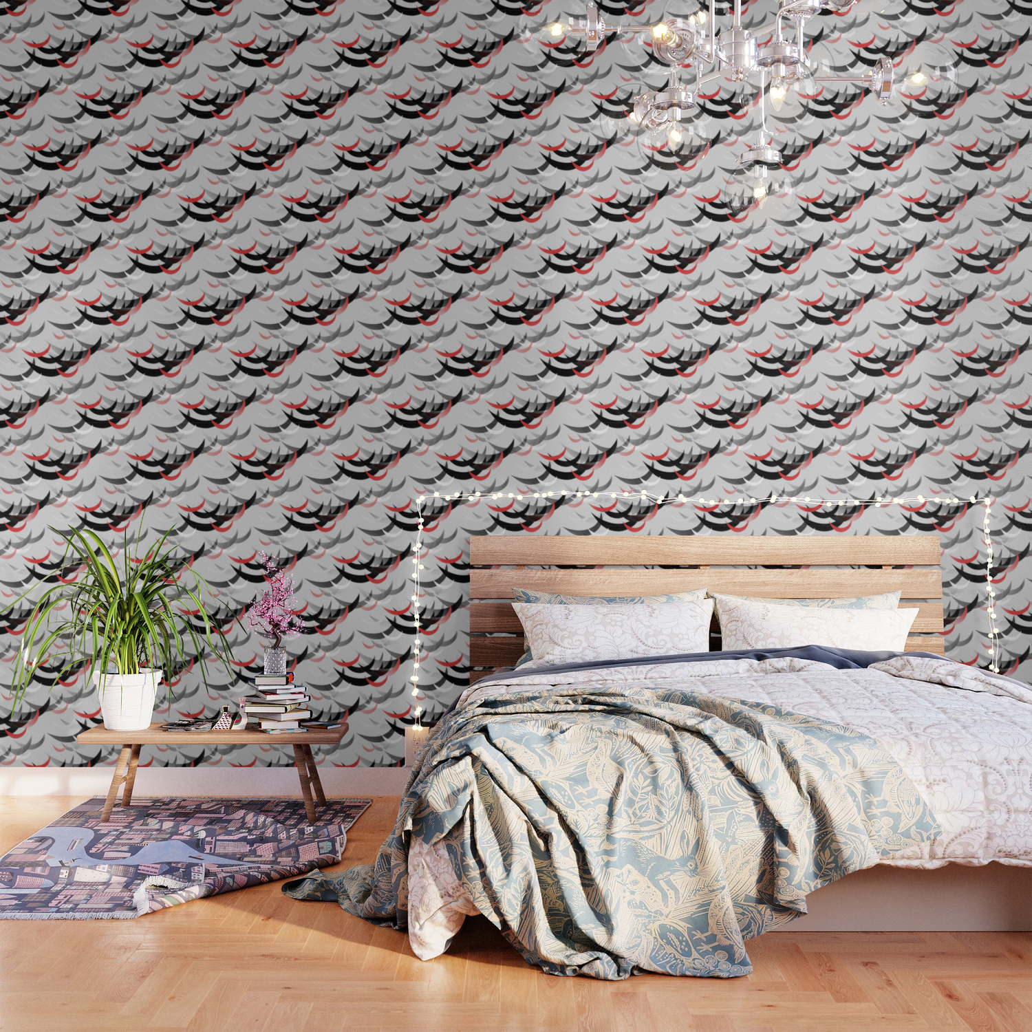 Flight Abstract Black White Red Gray Wallpaper By Mellowcat