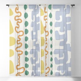Abstract vintage colorful pattern collection 3 Sheer Curtain