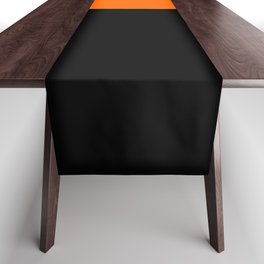 Black Bright Orange Color Block Table Runner