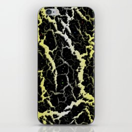 Cracked Space Lava - Yellow/White iPhone Skin