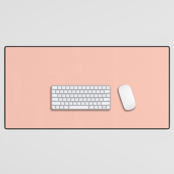 TROPICAL PEACH Light Soft Pastel pink solid color Desk Mat