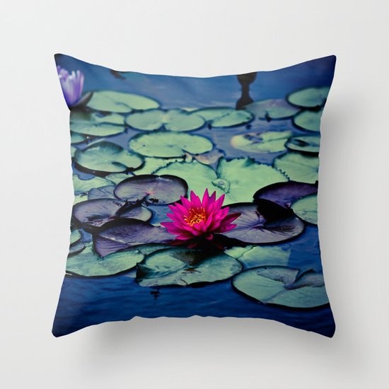 Twilight at the Lily Pond Throw Pillow