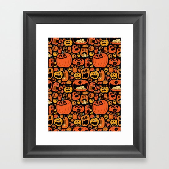 Pumpkin Pattern Framed Art Print