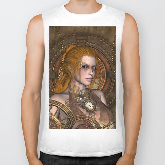 Steampunk, amazing steampunk women Biker Tank