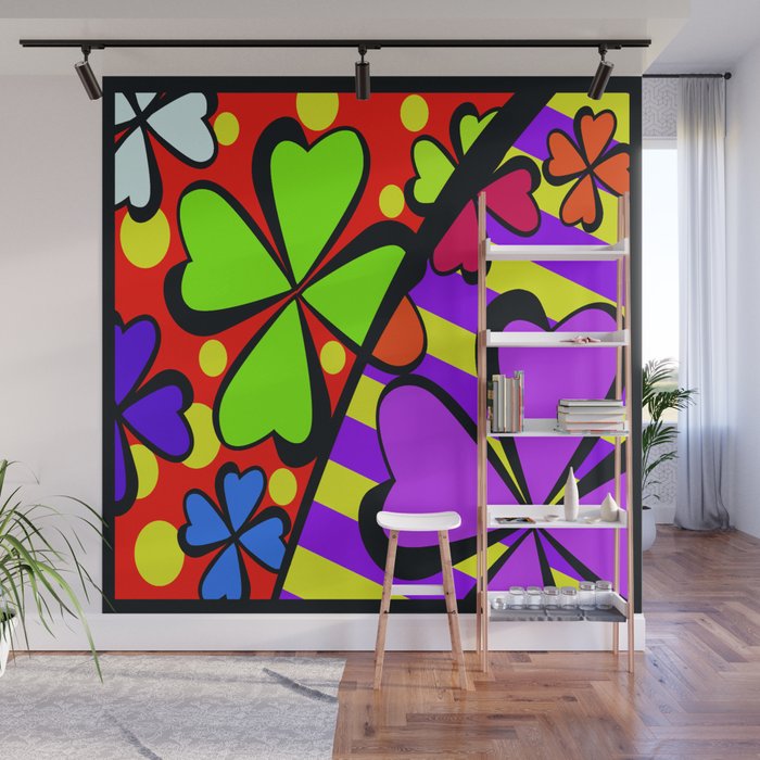 clover of hearts Wall Mural