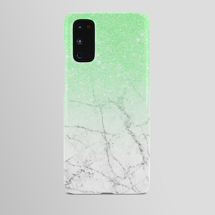 Green Gold Glitter and grey Marble Android Case