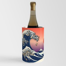 The Great Wave of Pug Wine Chiller