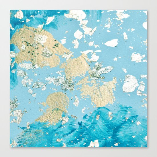 Gold Abstract Modern Painting Canvas Print