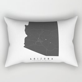 Arizona Mono Black and White Modern Minimal Street Map Rectangular Pillow