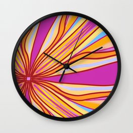 Just Right Wall Clock | Pattern, Justright, Abstract, Digital, Chic, Graphicdesign, Yellow, Pink 