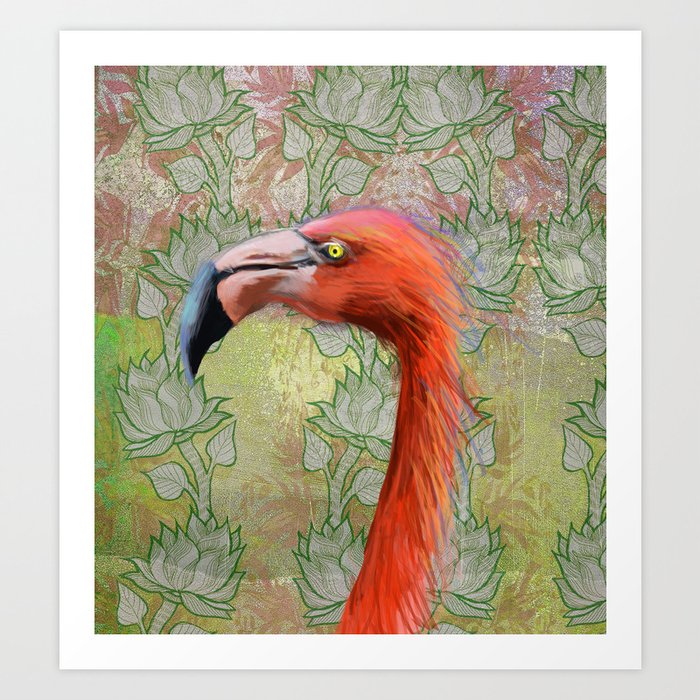 Red big bird Art Print