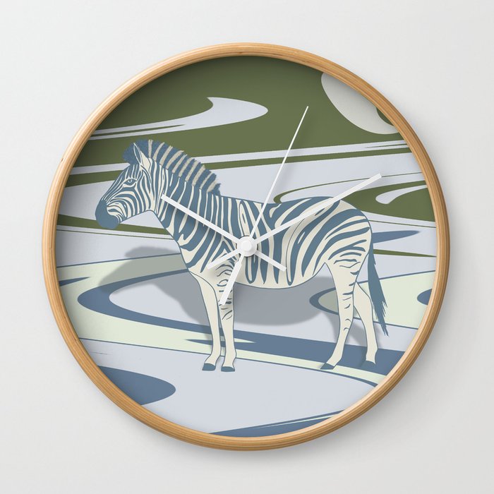 Wavy Zebra in Balance Wall Clock