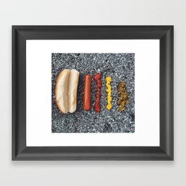 Deconstructed Hot Dog Framed Art Print