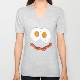 Smiling Baconegg  V Neck T Shirt