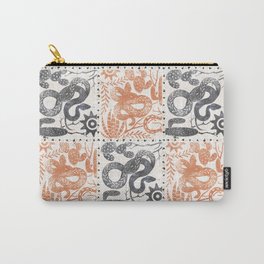 Sandy Orange Desert Block Print Carry-All Pouch