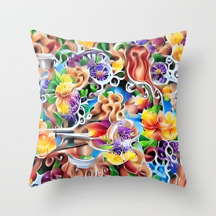 floral accent pillow